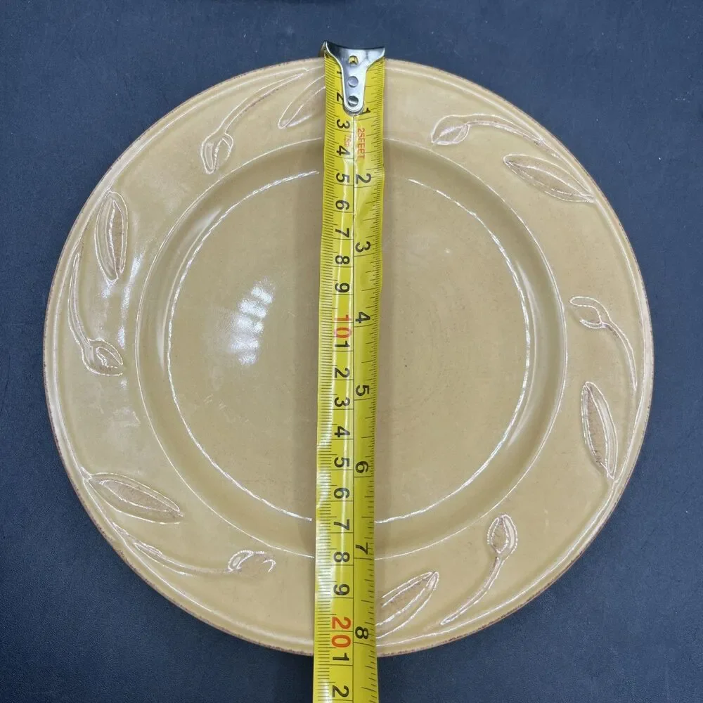 Signature Sorrento Wheat Stoneware Salad Plate Beige/Harvest Yellow 8 1/4”